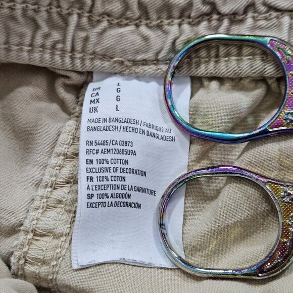 American Eagle Shorts Mens L Beige Cargo Utility Pockets Outdoor Gorpcore Grunge - Picture 11 of 16